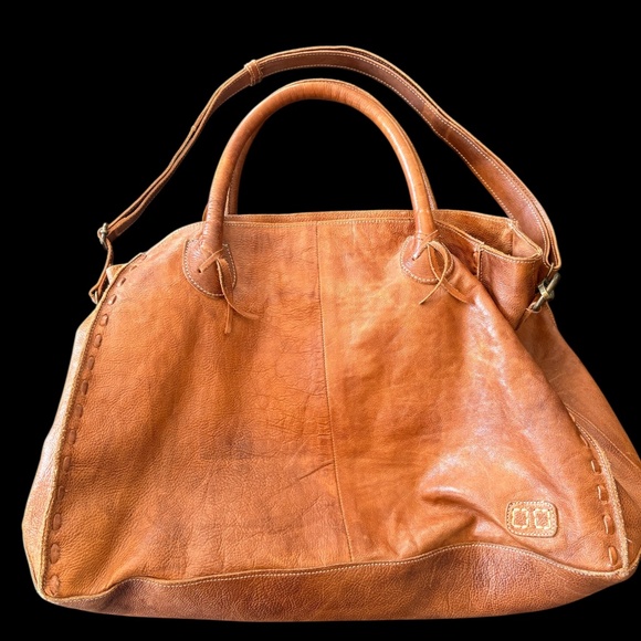 Leather Handbag, Bed Stu Rockaway Tote in Tan Rustic - Picture 3 of 13